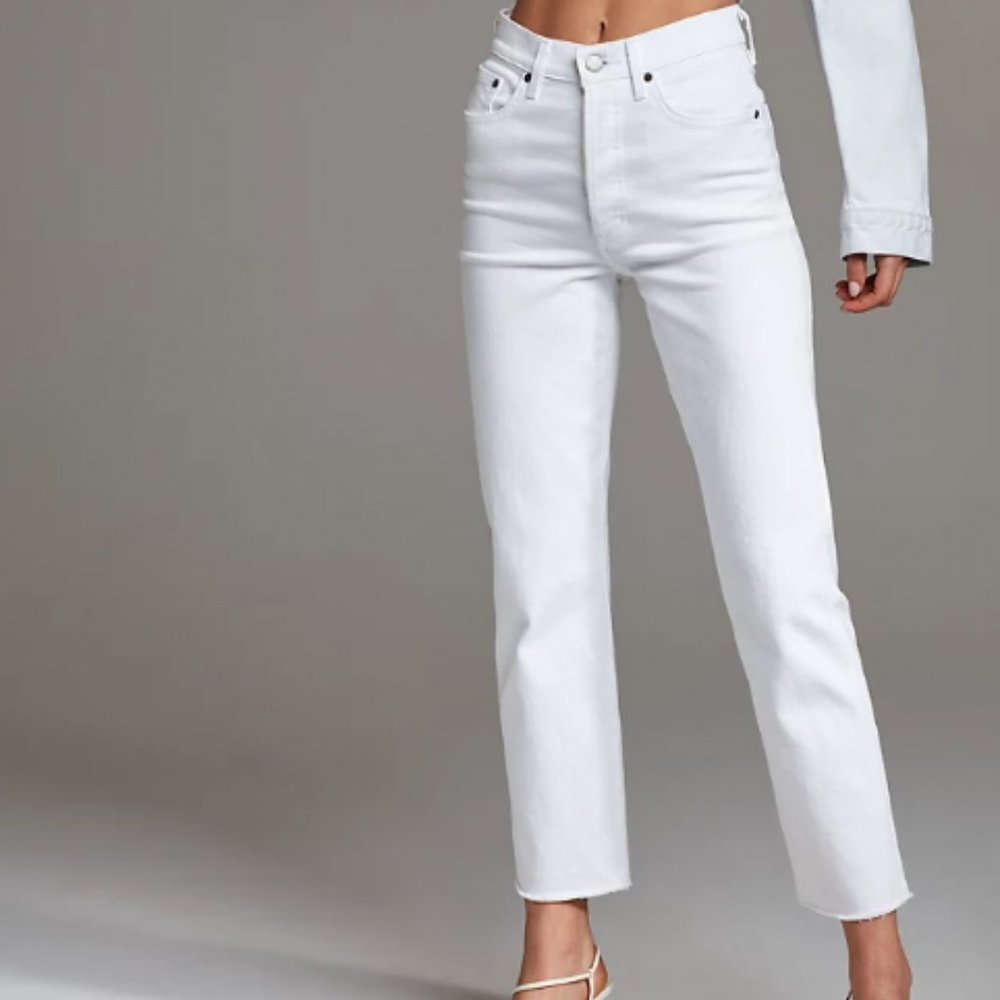 DENIM FORUM - ARLO HIGH RISE STRAIGHT 28L - WHITE